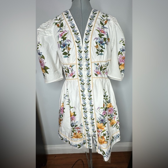 Farm Rio Sweet Bloom Dreamscape Cotton Shirtdress - Picture 15 of 15